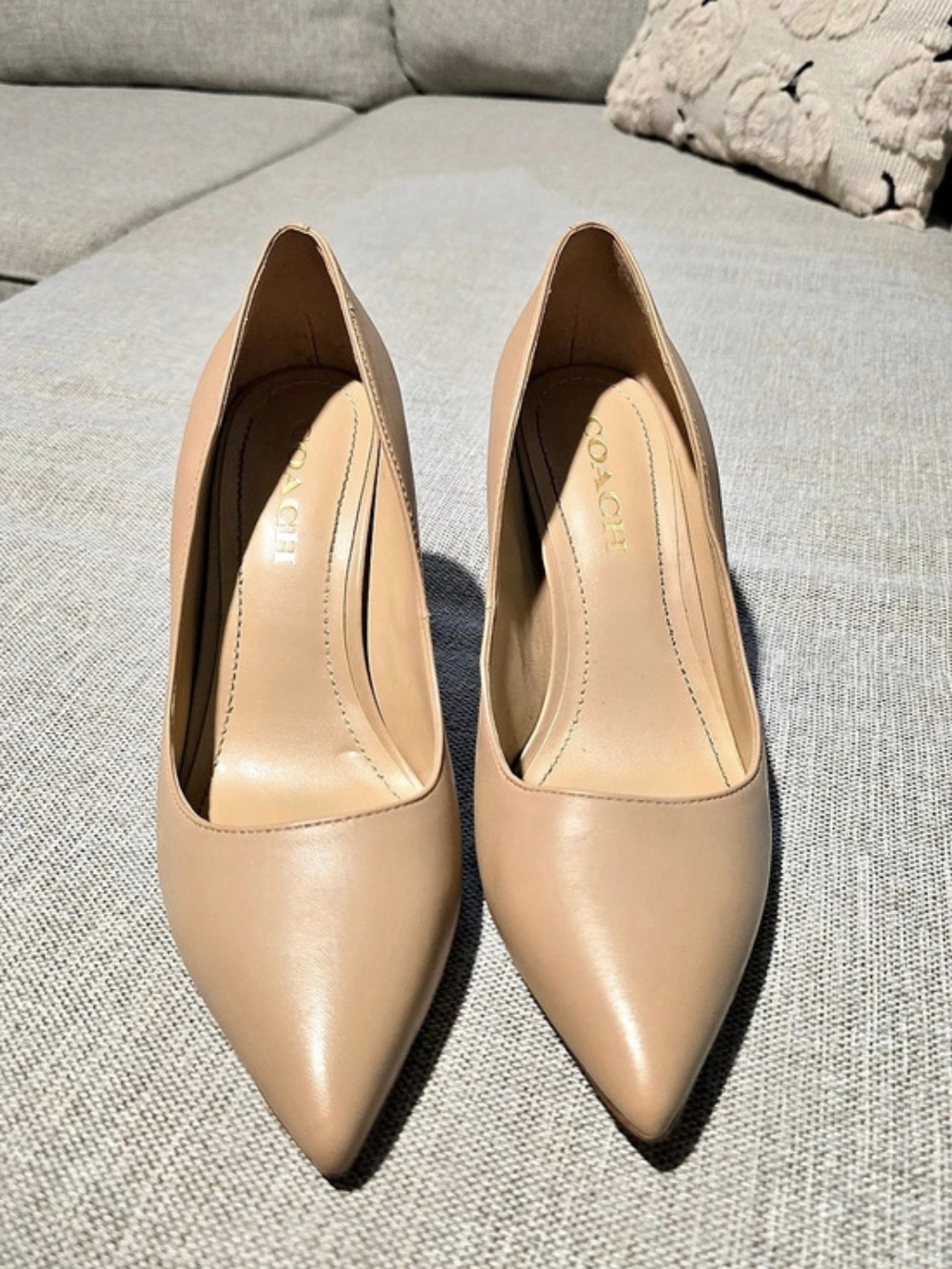 Coach Daisy Leather High Heel Pumps Brown US 7.5